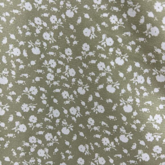 Abercrombie Green White Flower Floral Slit Midi Skirt Large Feminine Cute - Picture 6 of 8